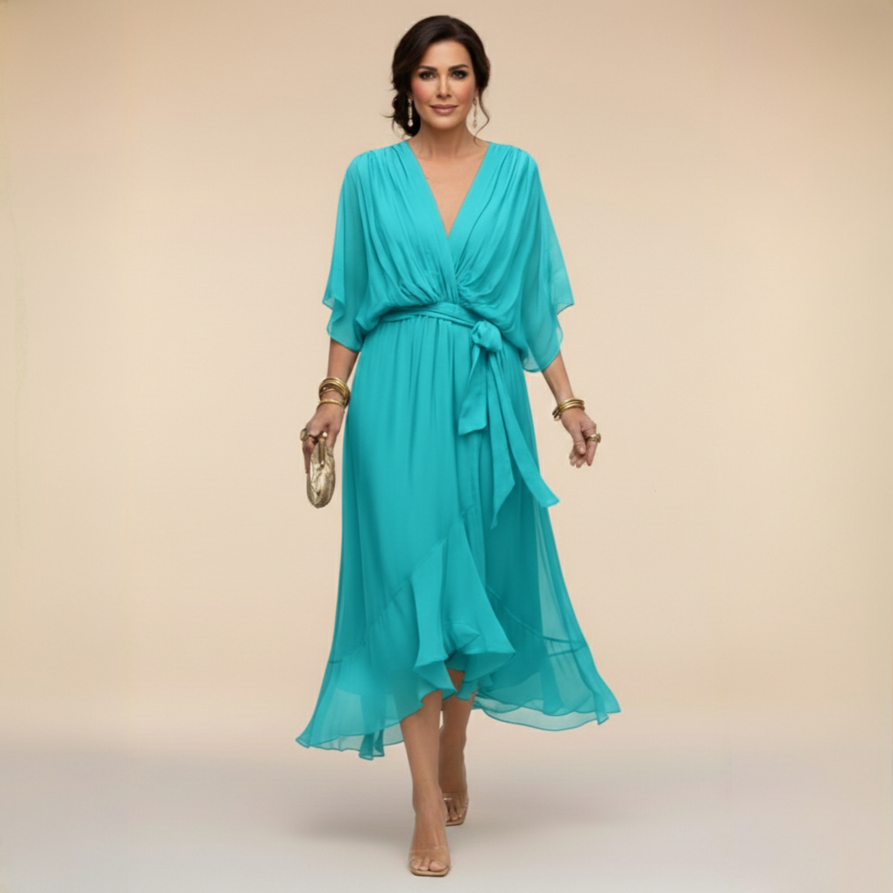 Arabella | Robe Silhouette Col V Fluide