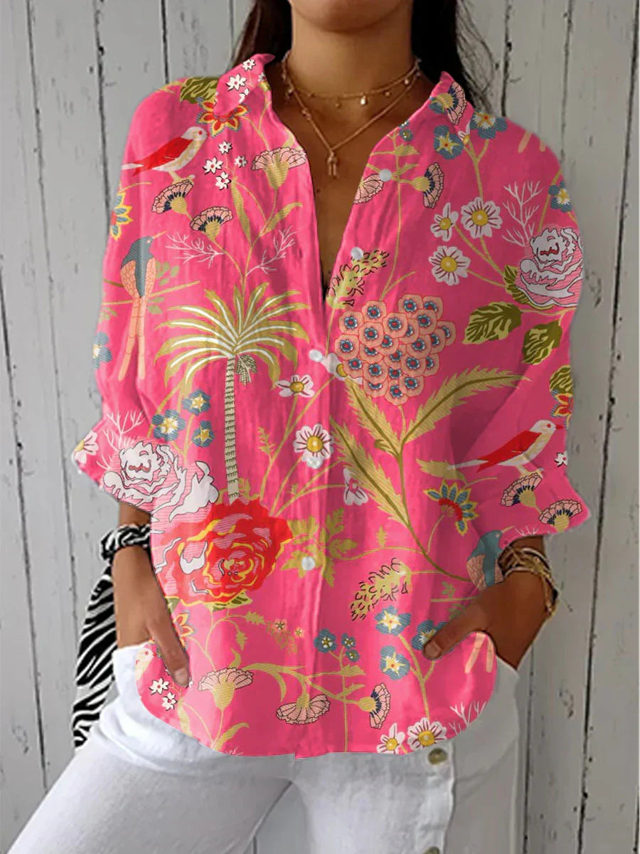 Fiona | Blouse Fleurie Printanière Élégante