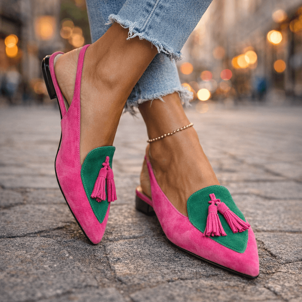 Élise | Mocassin Cuir Bride Franges
