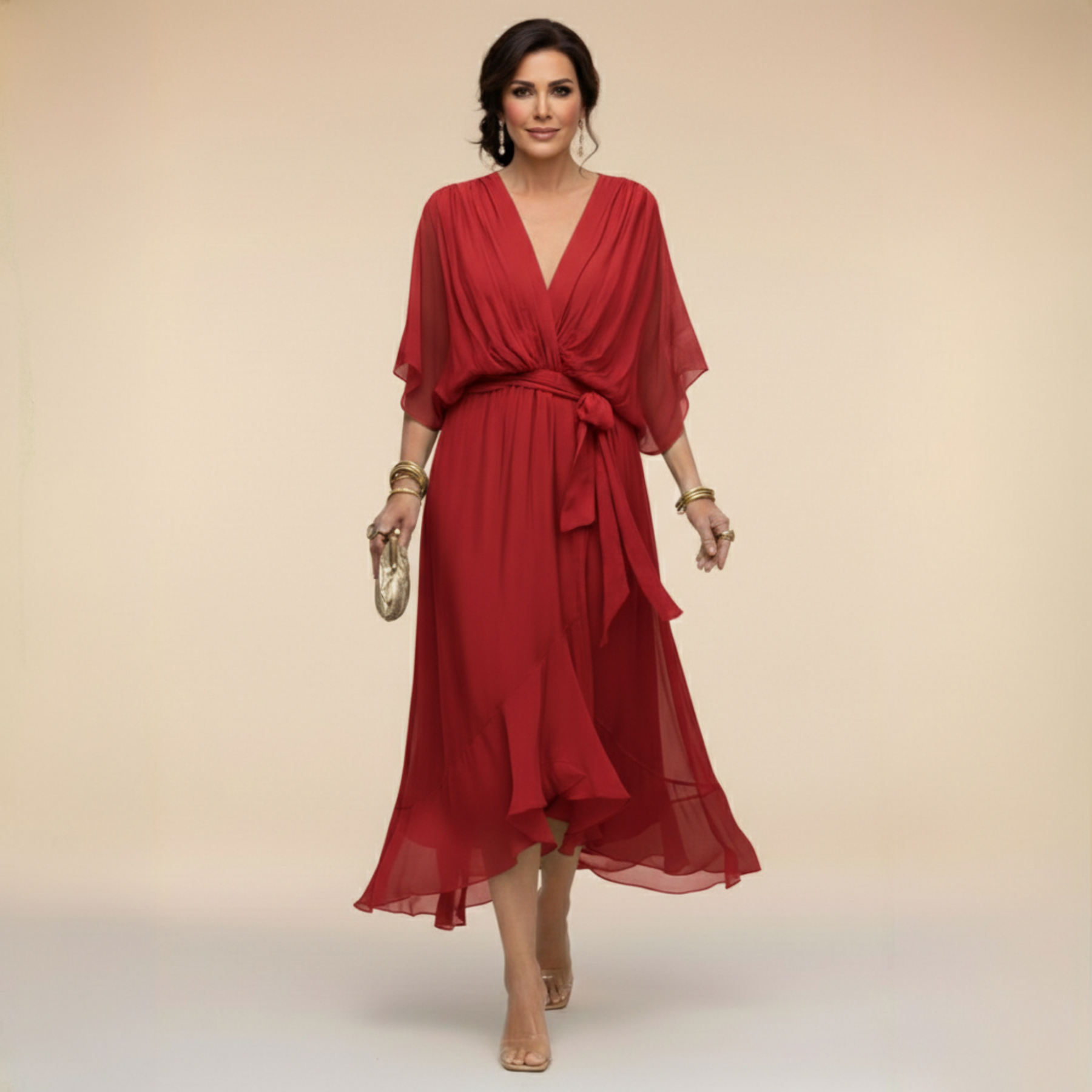 Arabella | Robe Silhouette Col V Fluide