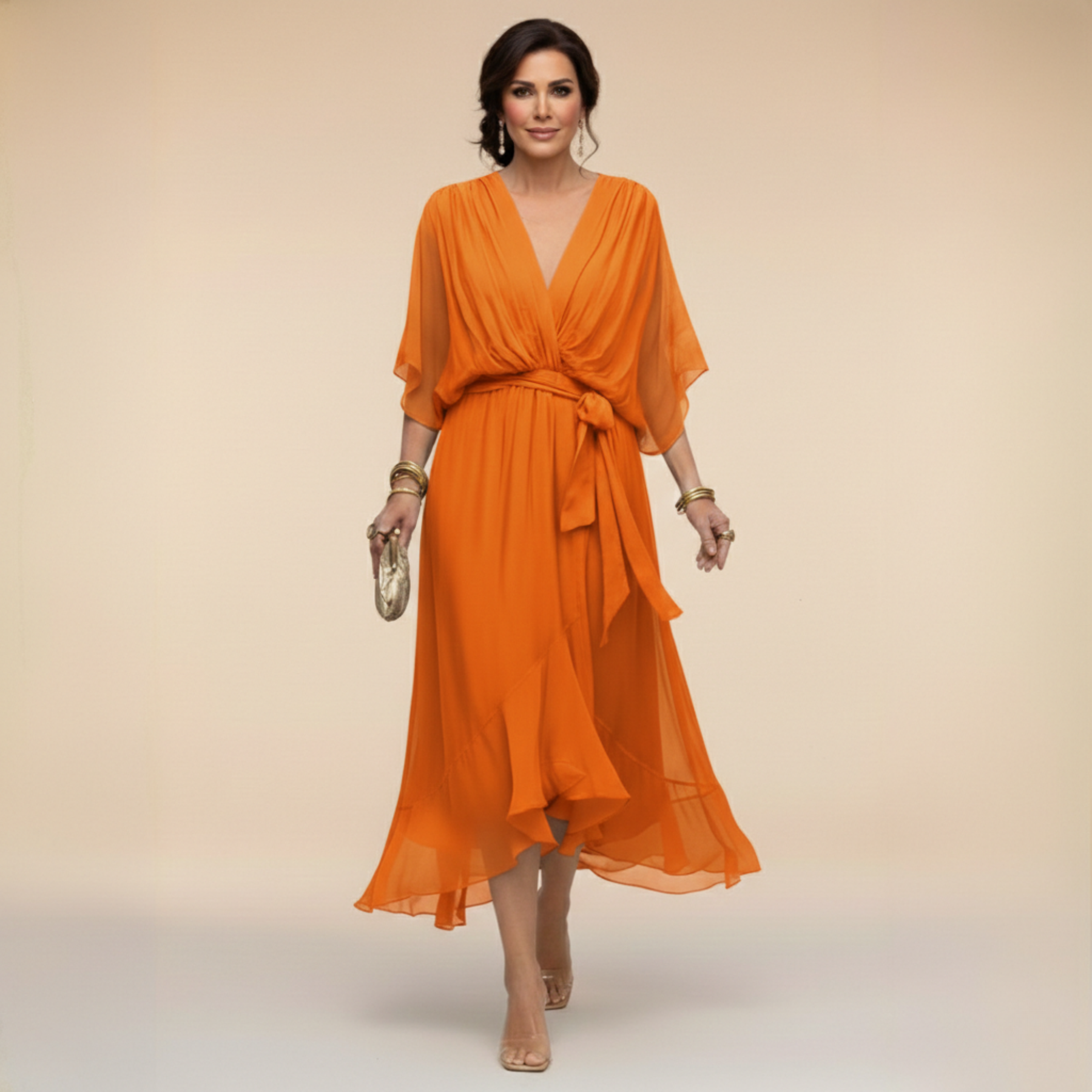 Arabella | Robe Silhouette Col V Fluide