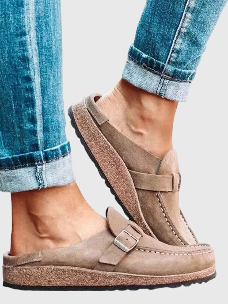 Margaux | Sabot Liège Daim Boucle Ajustable