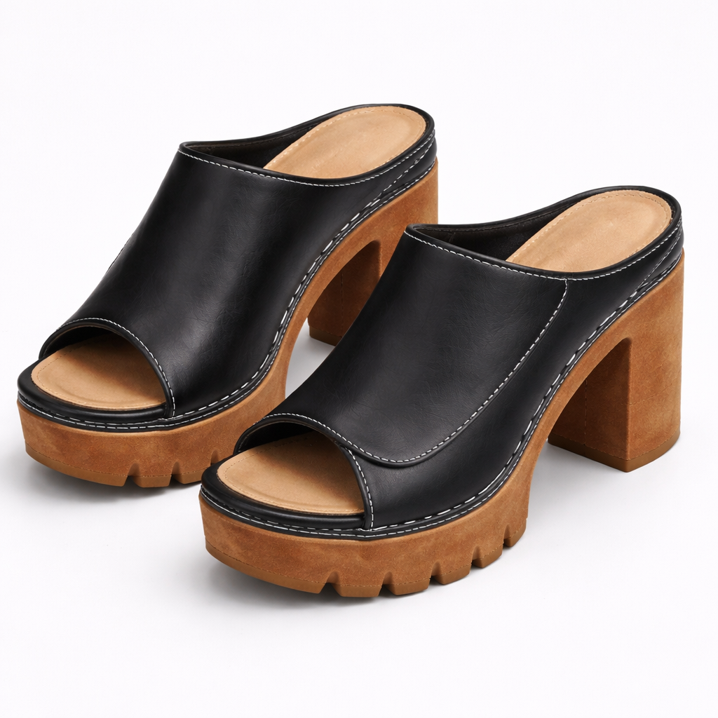 Mizella | Sandales À Talons Compensés En Cuir