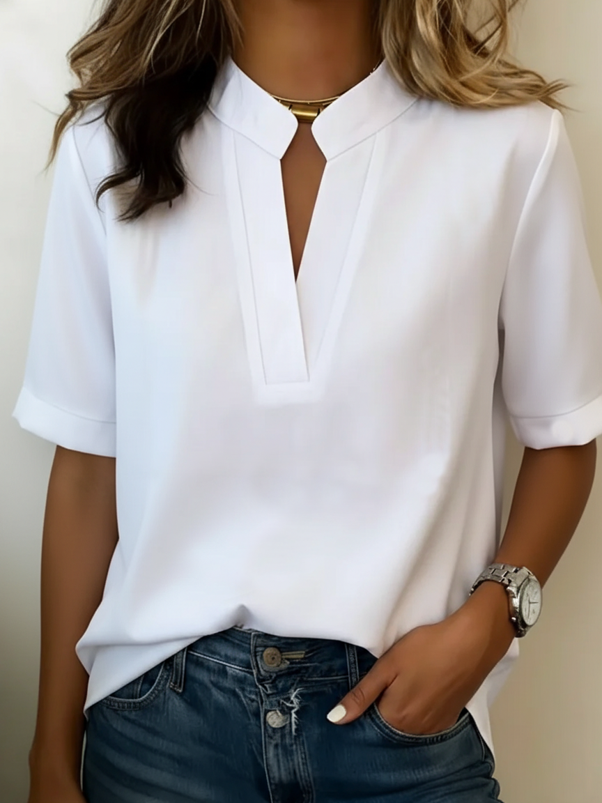 Élise | Blouse Élégante au Col Raffiné