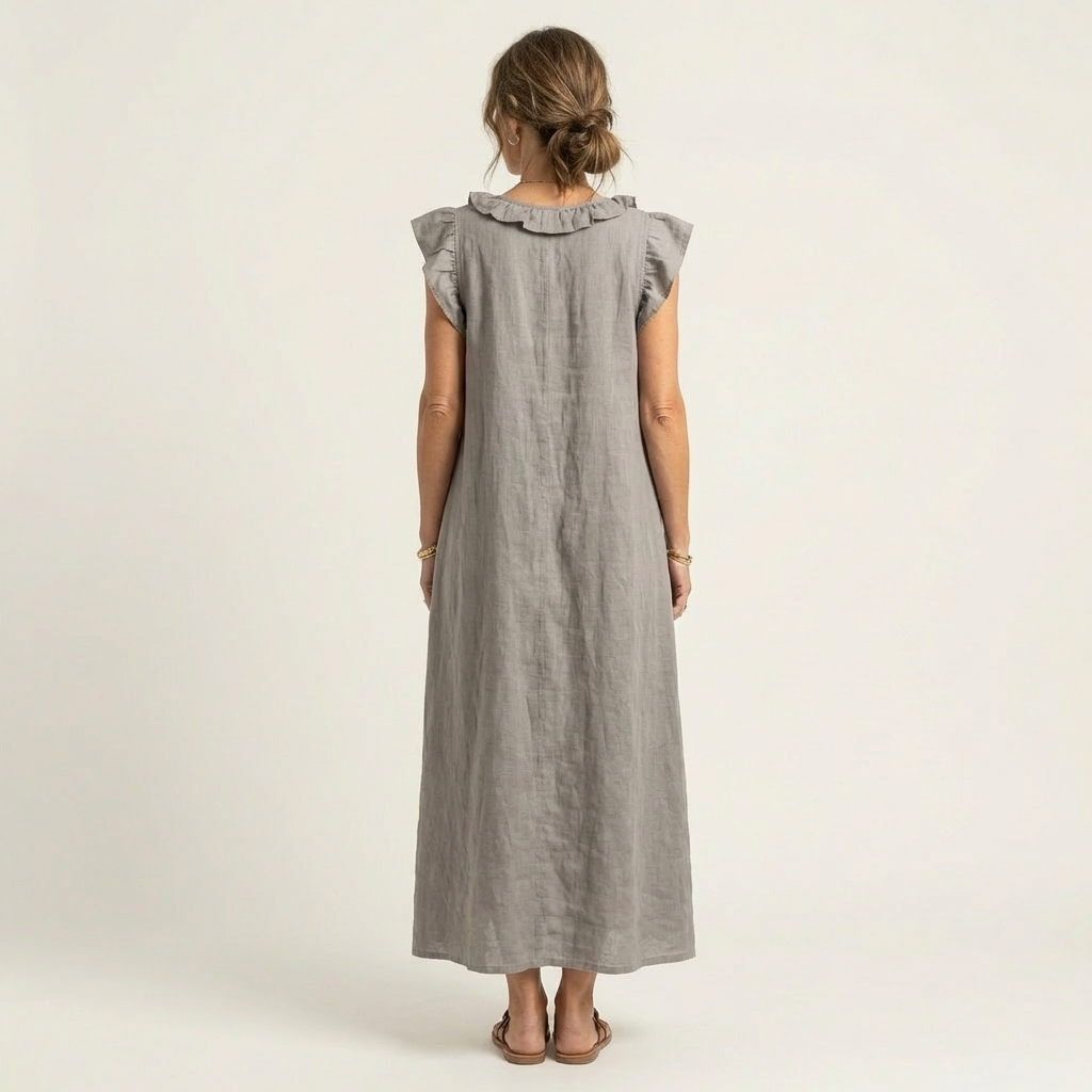 Josette | Robe Maxi Froufrou Col V