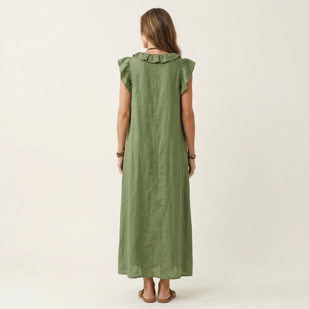 Josette | Robe Maxi Froufrou Col V