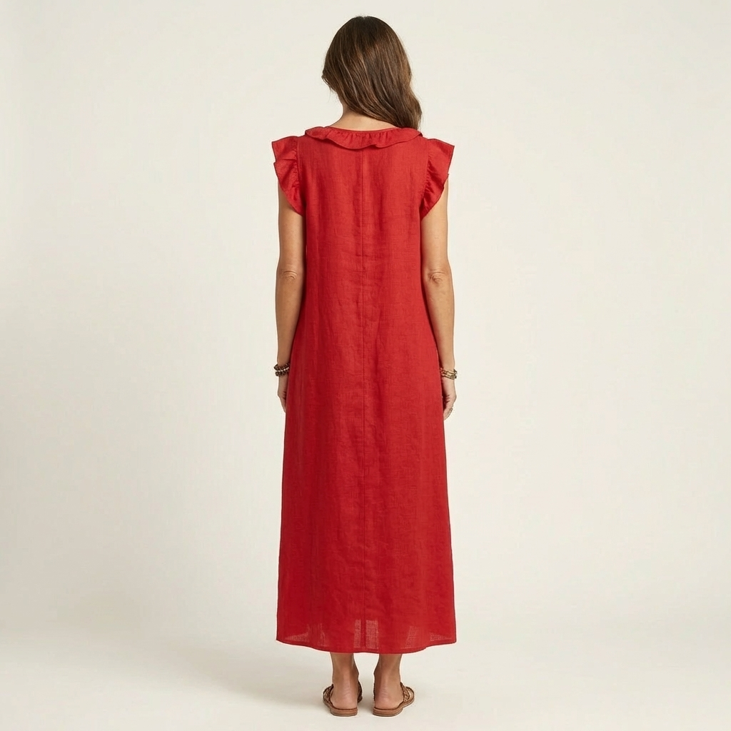 Josette | Robe Maxi Froufrou Col V