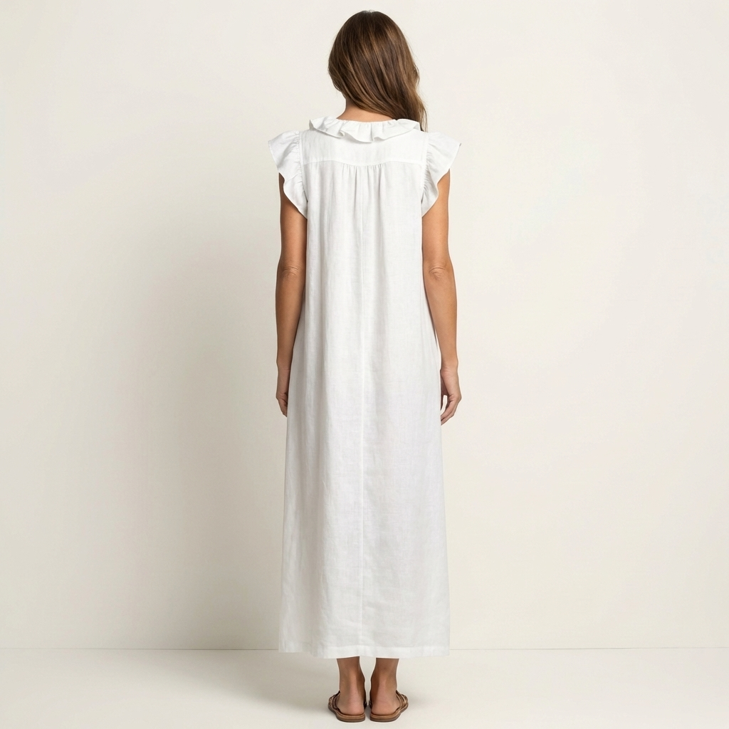 Josette | Robe Maxi Froufrou Col V