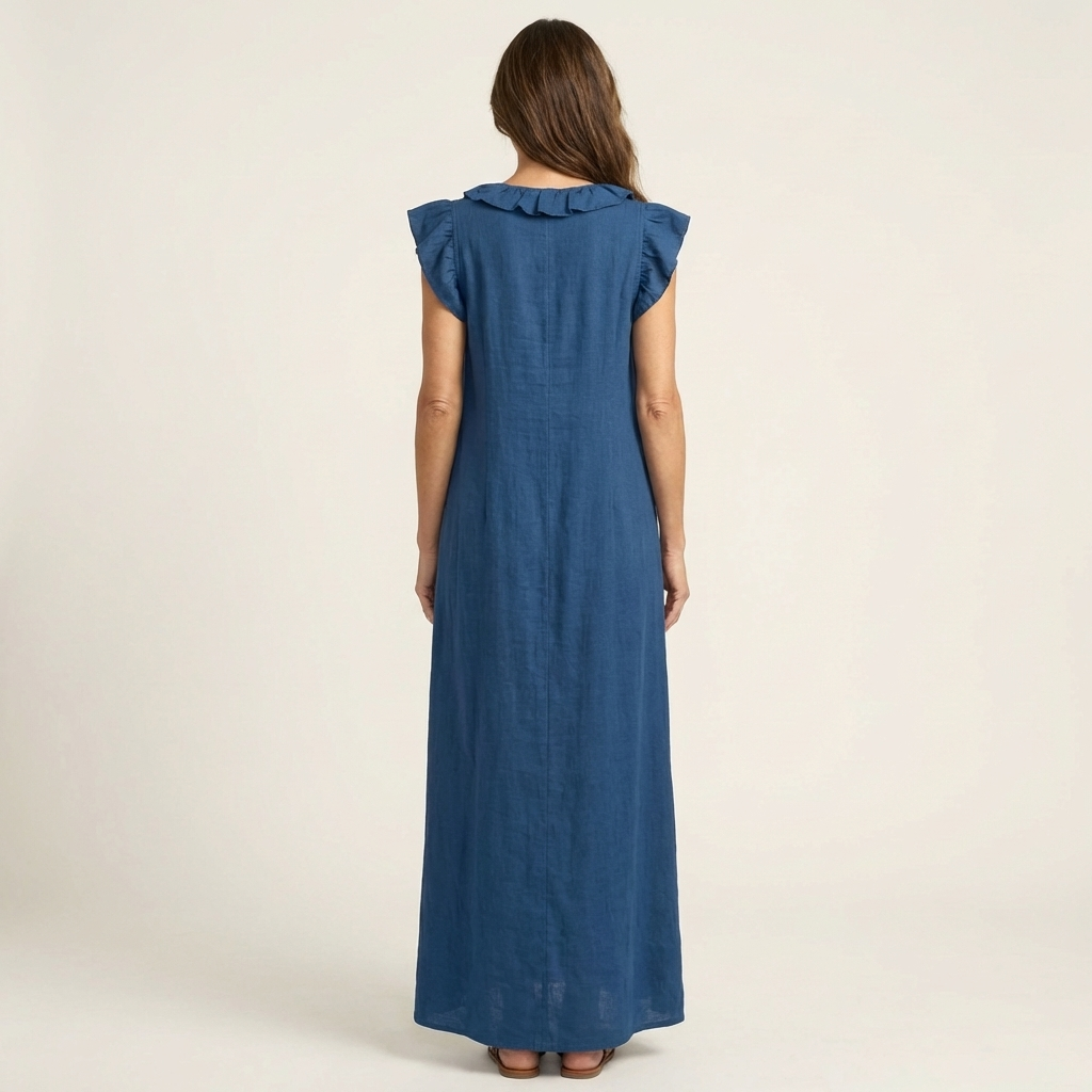 Josette | Robe Maxi Froufrou Col V
