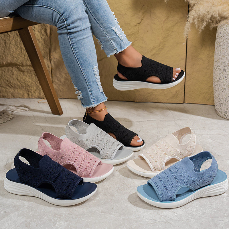 Zina | Sandales Plateforme Tricot Respirant