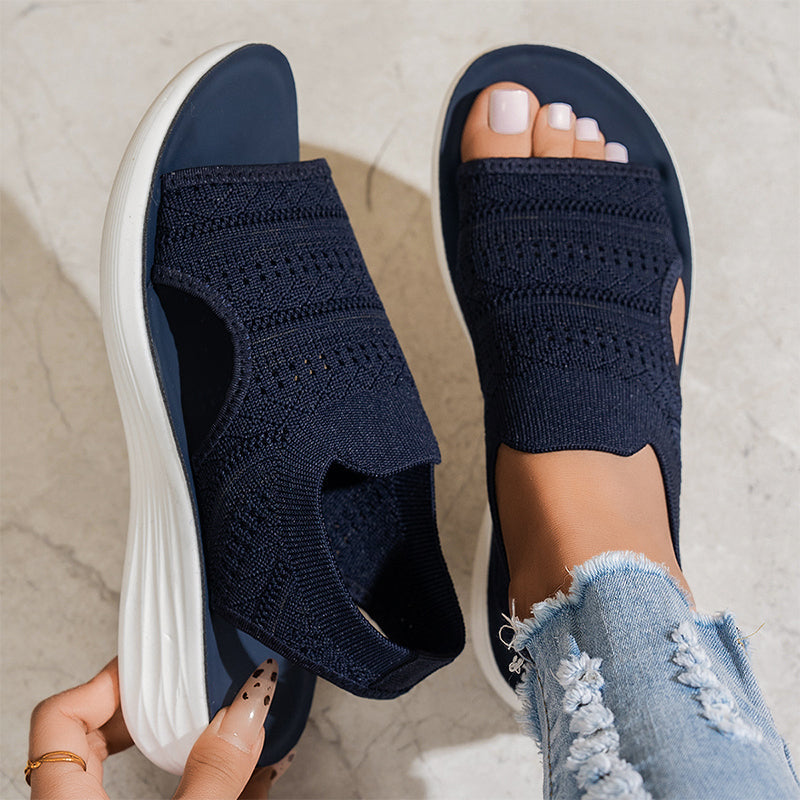 Zina | Sandales Plateforme Tricot Respirant