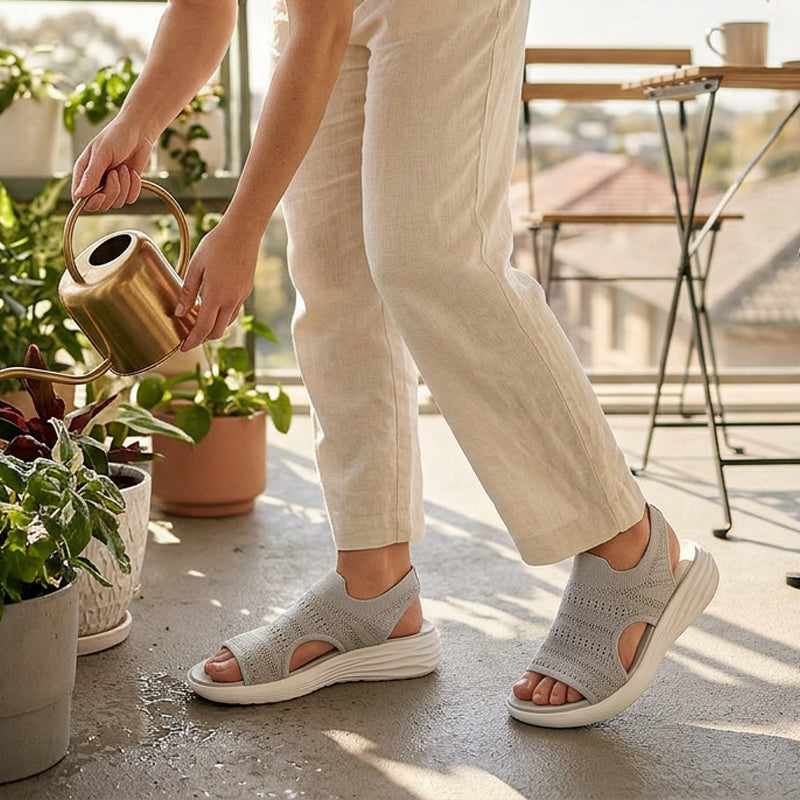 Zina | Sandales Plateforme Tricot Respirant