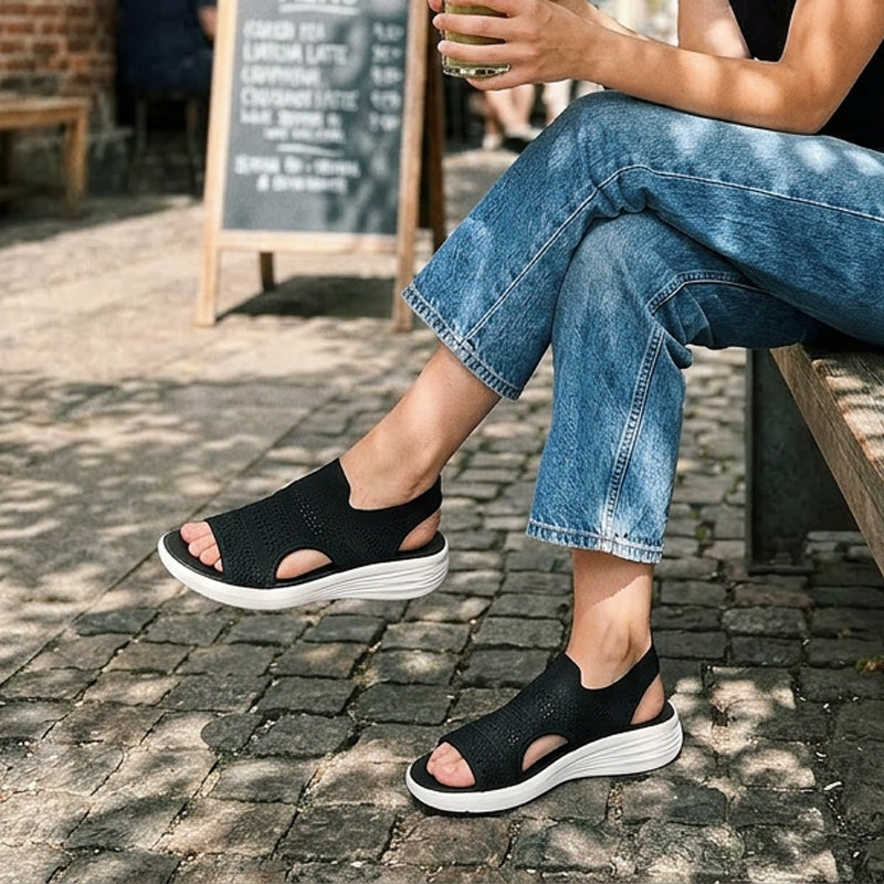 Zina | Sandales Plateforme Tricot Respirant